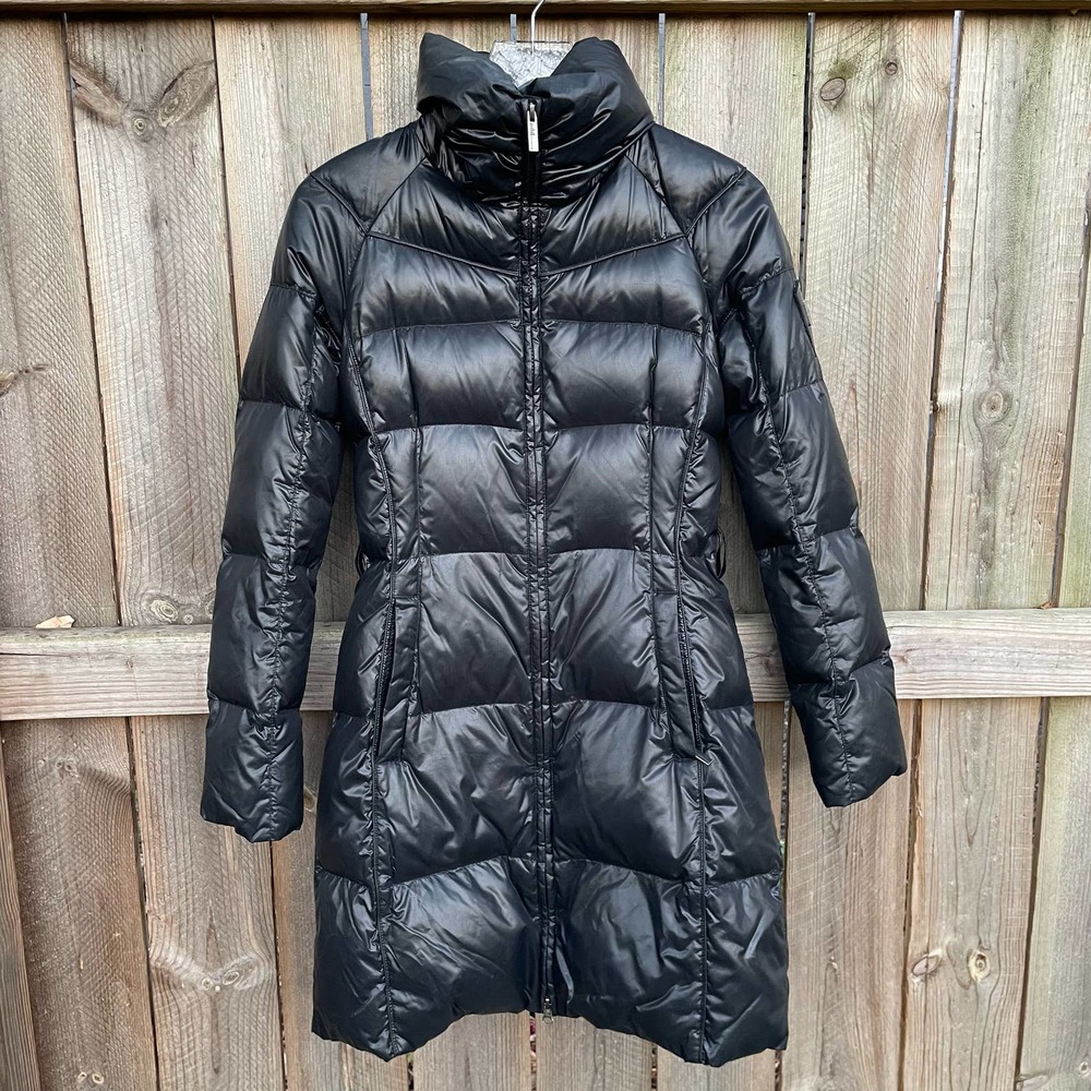 ADD Coat Goose Down Puffer Black US Size 2 Long ICON 10 Shiny